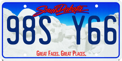 SD license plate 98SY66