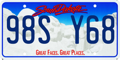 SD license plate 98SY68