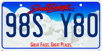 SD license plate 98SY80