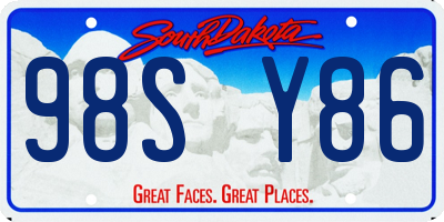 SD license plate 98SY86