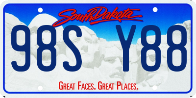 SD license plate 98SY88