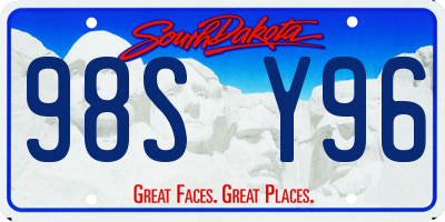 SD license plate 98SY96