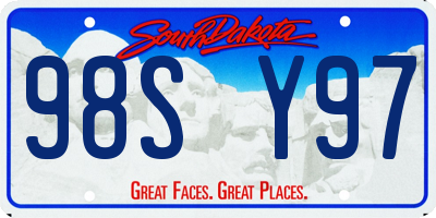 SD license plate 98SY97