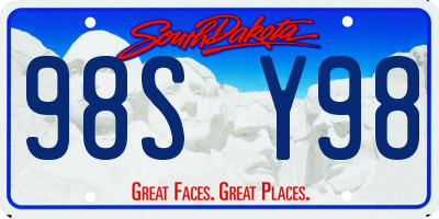 SD license plate 98SY98