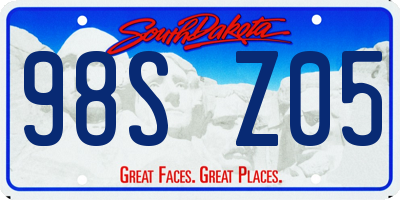 SD license plate 98SZ05