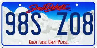 SD license plate 98SZ08
