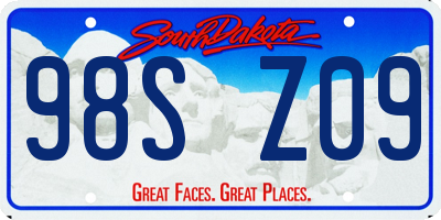SD license plate 98SZ09