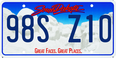 SD license plate 98SZ10