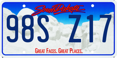 SD license plate 98SZ17