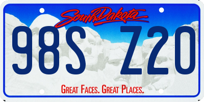 SD license plate 98SZ20