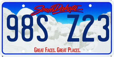 SD license plate 98SZ23