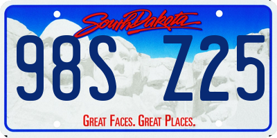 SD license plate 98SZ25