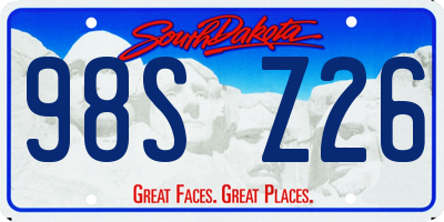 SD license plate 98SZ26