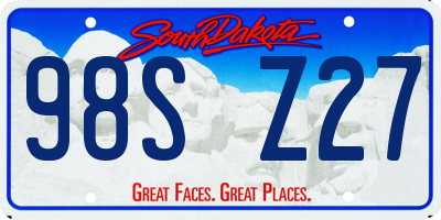 SD license plate 98SZ27