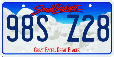 SD license plate 98SZ28