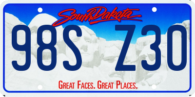 SD license plate 98SZ30