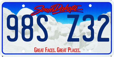 SD license plate 98SZ32