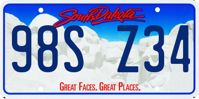 SD license plate 98SZ34