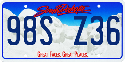 SD license plate 98SZ36