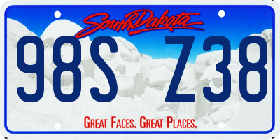 SD license plate 98SZ38