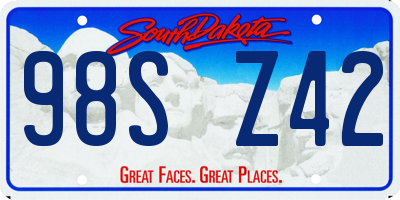 SD license plate 98SZ42