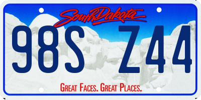 SD license plate 98SZ44