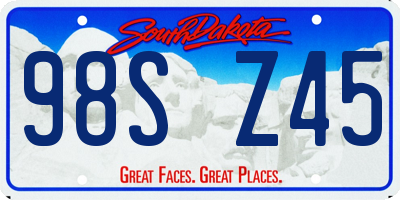 SD license plate 98SZ45
