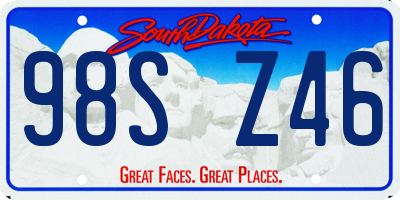 SD license plate 98SZ46