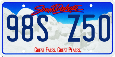 SD license plate 98SZ50