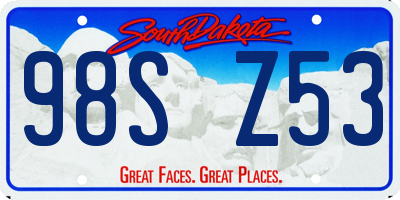 SD license plate 98SZ53