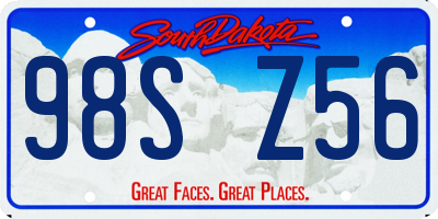 SD license plate 98SZ56