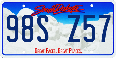 SD license plate 98SZ57