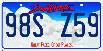 SD license plate 98SZ59