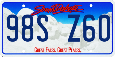 SD license plate 98SZ60