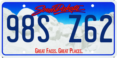 SD license plate 98SZ62