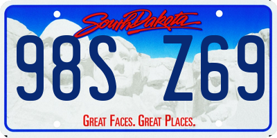 SD license plate 98SZ69