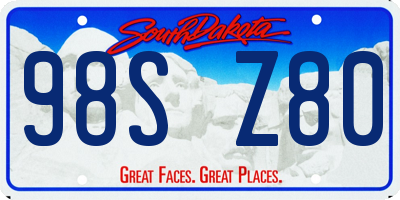 SD license plate 98SZ80