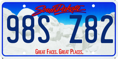 SD license plate 98SZ82