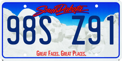 SD license plate 98SZ91