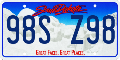 SD license plate 98SZ98