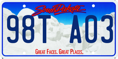 SD license plate 98TA03