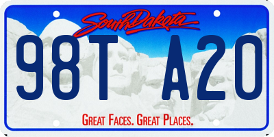 SD license plate 98TA20