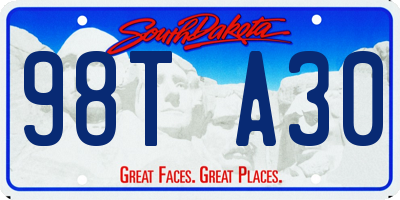 SD license plate 98TA30