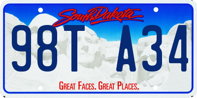 SD license plate 98TA34