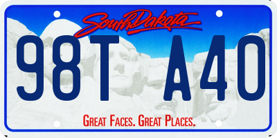 SD license plate 98TA40