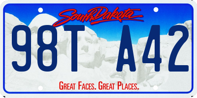 SD license plate 98TA42