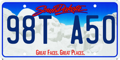 SD license plate 98TA50