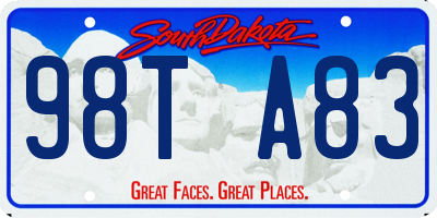 SD license plate 98TA83