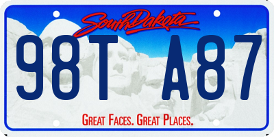 SD license plate 98TA87