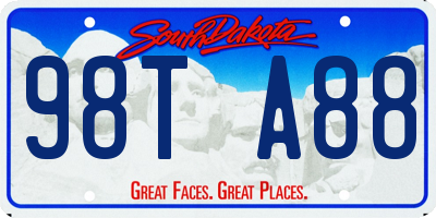 SD license plate 98TA88